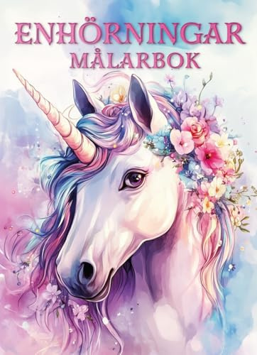 Enhörningar målarbok