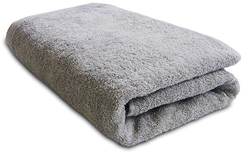 Lanudo® XXL Luxus Duschtuch 600g/m² Pure Line 70x140 mit Bordüre. 100% feinste Frottier Baumwolle in höchster Qualität, Dusch-Handtuch, Badetuch, Badelaken. Farbe: Silber