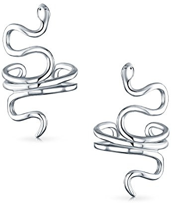 Helix Climber Kriecher Schlange Serpent Clip On Wrap Draht Knorpel Lappen Ohr Manschette Ohrringe Für Frauen Teen Männer Nicht Durchbohrtes Ohr .925 Sterling Silber Paar