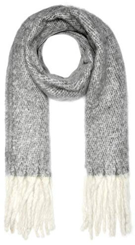 Autiga großer Damen Strickschal Fransen XXL Wollschal Oversized Winterschal Deckenschal grau