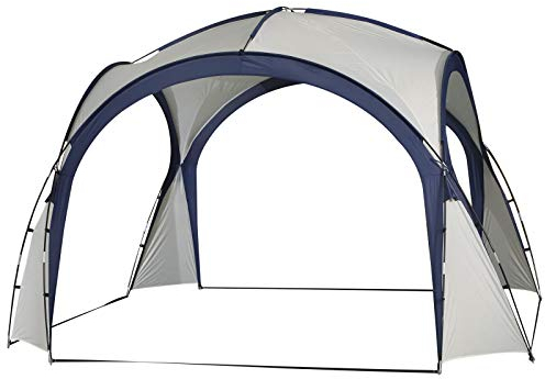 Outsunny 3.5 x 3.5M Camping Gazebo, Outdoor Event Shelter Dome Tent Garden Sun Shelter Patio Spire Arc Pavilion Camp Sun Shade Tent for 6-8 Person, Cream and Blue