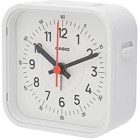 Casio TQ-169-7JF - Reloj despertador, blanco, analógico, pequeño, mini luz, luz de repetición