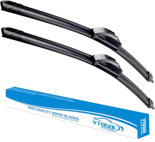 VTOGOI OEM Quality 26''+16'' Windshield Wiper Blades,Premium All-Seasons J-Hook Replacement Wiper Blades (2 Pack)
