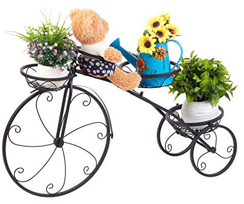 unho Scaffale per piante da esterno, Bicicletta Creativa Porta Piante fioriera portavasi da balcone porta piante scaffale in ferro battuto portavasi da giardino in ferro Portavasi Fioriera Decorativa