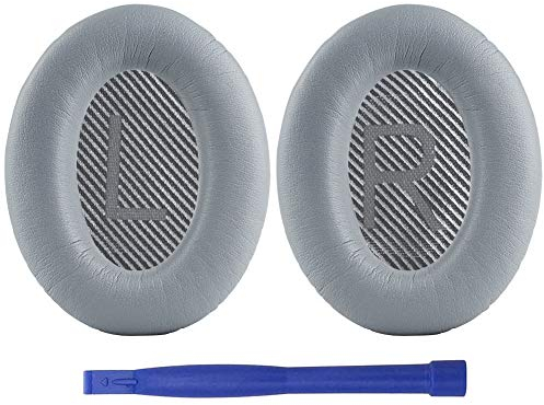QC 35 Replacement Ear Pads,QC35 Earpads Compatible with Bose QuietComfort 35 II/QC35 Over-ear Headphones,Ear Cushions with Soft Leather & Memory Foam(Silver)
