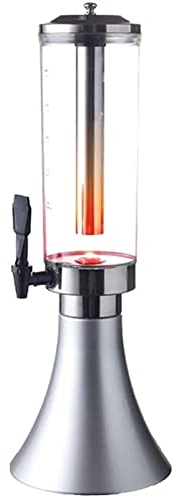 Boyuan Dispensador de Torre de Cerveza de 2.5 l, dispensador de Bebidas con Tubo de Hielo de Acero Inoxidable extraíble y Reutilizable y Luces LED, hogar de la Barra de Fiestas,C