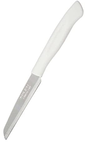 Marietti 20NK Utility Edge - Spelucchino, lunghezza lama 8,5 cm, liscia, nero/bianco/marrone, 12 pezzi