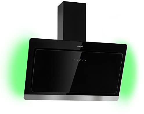 Klarstein Dunstabzugshaube 90cm, Abluft-Dunstabzugshaube, Abzugshaube mit Aktivkohl-Filter, Dunstabzug mit 563m³/h Luftstrom, Wandhauben mit RGB-LEDs & IoT/Wifi, Leise Dunstabzugshauben 90 cm