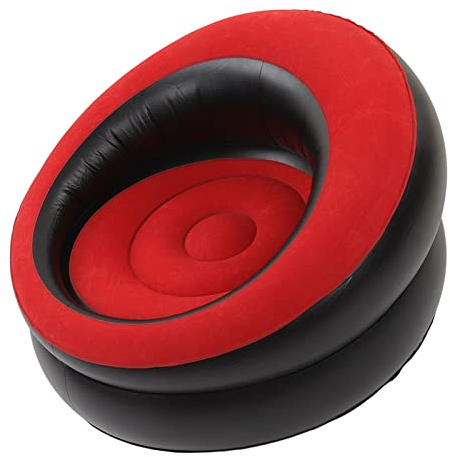 ASHATA Aufblasbares Freizeitsofa, Einfaches Sofa, Beflockung, Faule Couch, Aufblasbarer Stuhl, Ergonomisches Design, Air Chaise Lounge, Tragbares Aufblasbares Sofa, für Zimmer, Balkon, (Rot)