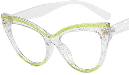 ASZO Mode Cat Eye Brillen Frauen Vintage Kontrastfarben Brillengestelle Damen-Weiß