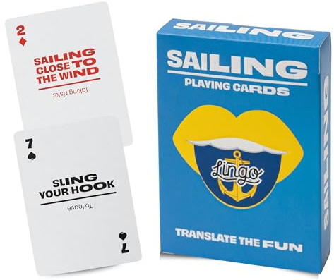 Lingo Sailing Slang Playing Cards | 52 Sailing Terms, Boat Lingo & Racing Terms | Fun Card Game Gift for Sailboat Enthusiasts & Yacht Racers | Unique Sailor Gift for Adults