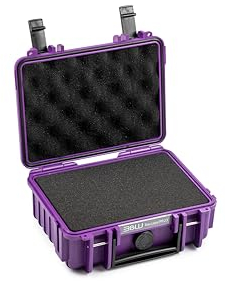 B&W International Transportkoffer Outdoor 500 (PP.23) Lila – mit Würfelschaum – Wasserdicht (IP67), staubdicht, schlagfest & extrem robust