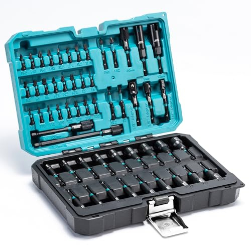 LIBRATON 54tlg Magnet Sechskant Stecknuss, Steckschlüsselsatz 1/4, Steckschlüssel, Steckschlüssel-Adapter, Schraubendreher-Bits, Schnellspann-Verlängerung, Flügelmutterndreher, Aufbewahrungsbox