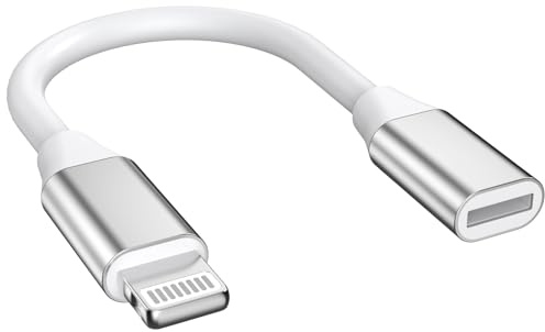DESOFICON 9cm Lightning Male to Lightning Female Charger Adapter,iPhone Extension Charging Adapter Cable Cord Connector Converter Dongle Compatible with iPhone 14 13 12 11 XS XR X 8 7 6 Not USBC