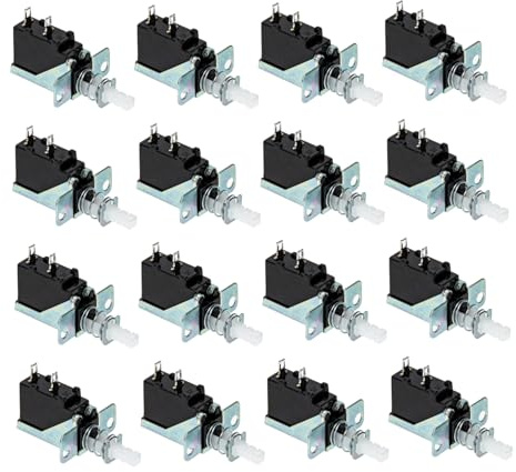 DOITOOL 20pcs Self-locking Switch Cabinet Range Hood Power Switch Two-legged Outer Spring Straight Key Design for Kitchen Hood Use