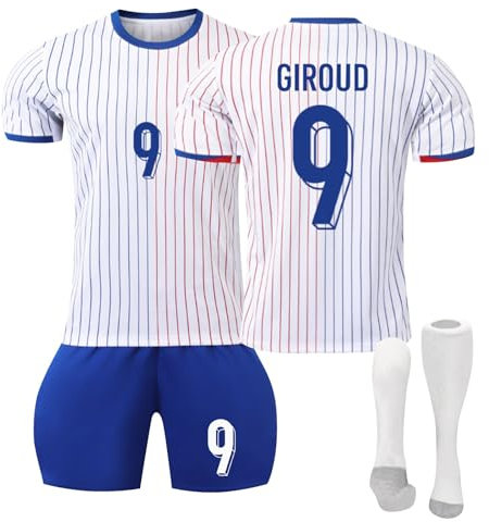 Frankreich 24 Fußball Trikot, Frankreich Hause/Auswärts Fußball Trikot für Kinder Erwachsener, Fussball Trikots Shorts und Socken Anzug Jungen Herren