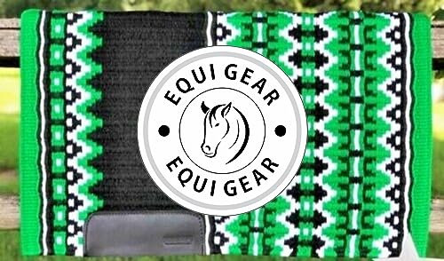 EQUIGEAR Western Show Horse Satteldecke aus neuseeländischer Wolle, Western-Design, handgefertigte Satteldecke, Wollpolster, Sensor Flex (Anpassung möglich) BA60 (34 x 32)