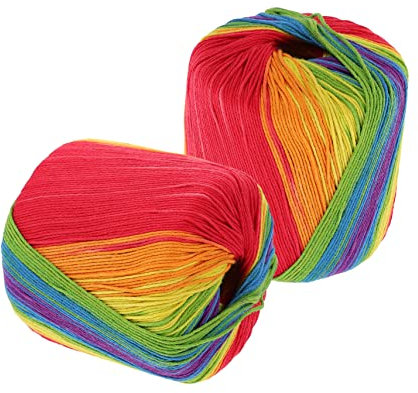 VILLFUL 2rollen Baumwollfaden Häkel-baumwollfaden DIY-baumwollfaden DIY-strickfaden Strickmaterial Weicher Baumwollfaden Handstricken Handarbeiten Geschenkidee