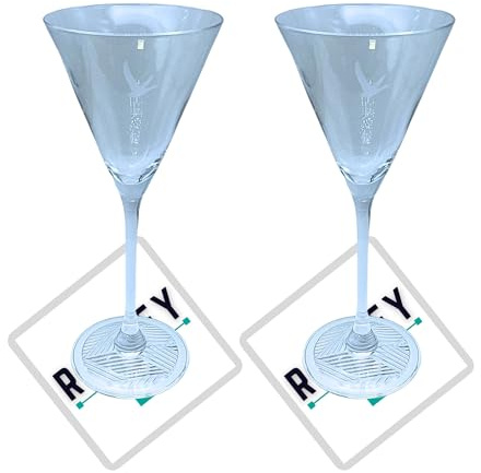 Roxley Grey Goose Vodka Martini Cocktail Flute X2 Glass Glasses Spirits Man Cave