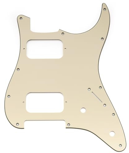 Musiclily Pro 11 Löcher HH ST Schlagbrett Runde Ecke 3-lagig Crème | 2 Unbedeckter Humbucker 2 Potis Aussparungen, für Fender Squier Strat Style E-Gitarre