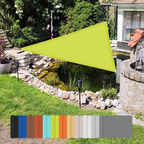 Vela Ombreggiante Impermeabile, Tenda a Vela Ombreggiante Impermeabile Triangolo Rettangolo, Per Giardino Terrazzo e Campeggio, Protezione Anti Raggi UV, Verde giallo, 4x5x6M