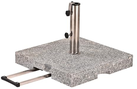 DEMA Schirmständer DST50Pro - Granit Sonnenschirmständer, bis 50 mm Rohr, 4-fach-Adapter, 50 kg, mobil mit Rollen, höhenverstellbar, ideal für Garten, Terrasse, Gewerbe