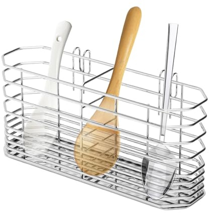 Bestickhållare - Rostfritt Stål Hängbar Bestickkorg,Gaffel Avtappningsbehållare, Bestick Organizer för Köksbänk