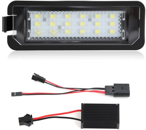 Luces LED Matrícula para Golf 4 5 6 MK4 MK5 MK6, Luz Coche con Resistor Canbus para Passat Polo CC Eos Scirocco Beetle Lupo, Luce de Placa 18 SMD para Seat Ibiza Leon Exeo Altea