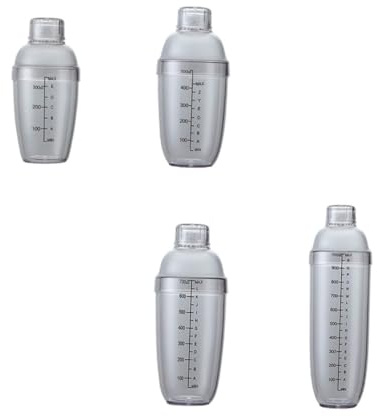 LIGIGWASH Cocktail Shaker in Plastica con Misurino Graduato Nero Bar Shaker Antigoccia per Cocktail e Milk Tea Capacità da Accessori Versatili per Bar e Casa