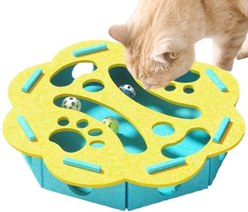 Genérico Katzenspielzeug, langsames Futter für Kätzchen mit Leckereien, lustiger Spender mit Glocke für Training und Training, für Wohnzimmer, Schlafzimmer, Zuhause