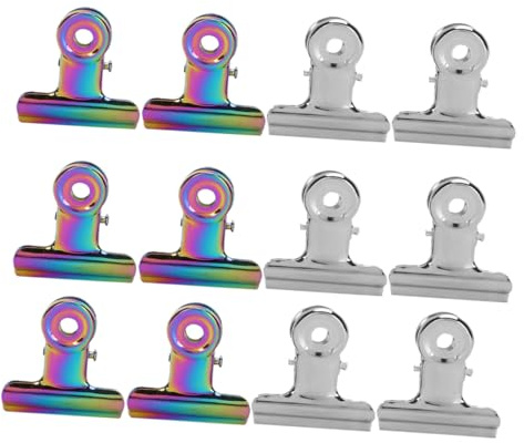 Hohopeti 12 pezzi Clip per Estensione Unghie Curve in Metallo Pinze Professionali per Nail Tips Accessori Manicure Leggeri e Resistenti per Uso Casa e Salone