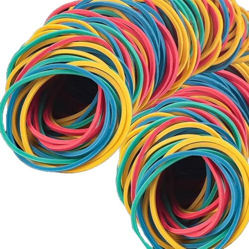 400 anelli elastici in gomma di dimensioni miste, colori assortiti, robusti elastici per la casa per la conservazione e l'uso quotidiano elastici antiscivolo