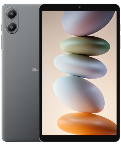 Blackview Link 2 8 Pulgadas Mini Tablet, 12GB+128GB/2TB TF 5G WiFi Tablet Android 15, 5000mAh Aprender Tabletas con Funda, 8MP+5MP, Widevine L1, Gemini Al 2.0/3,5mm Klinke/OTG/GPS/FM, Negro