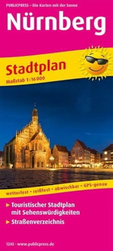 Nürnberg: Touristischer Stadtplan mit Sehenswürdigkeiten und Straßenverzeichnis. 1:16000 (Stadtplan: SP)