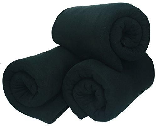 Betz Fleecedecke 3 Stück 130x170 cm 180g/m² – Weiche Wohndecke & Kuscheldecke – Flauschige Sofadecke als Tagesdecke – Leicht, wärmend & pflegeleicht – Farbe schwarz