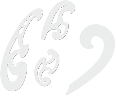 Liquidraw Français Curve Lot de 4 règles clair Pochoir Dessin technique des modèles Français courbes Emmanchure Curve Règle