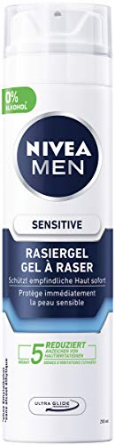 Nivea Men Sensitive Rasiergel, Rasiergel für eine glatte und sanfte Rasur, schonendes Rasiergel für Herren, 6er Pack (6 x 200 ml)