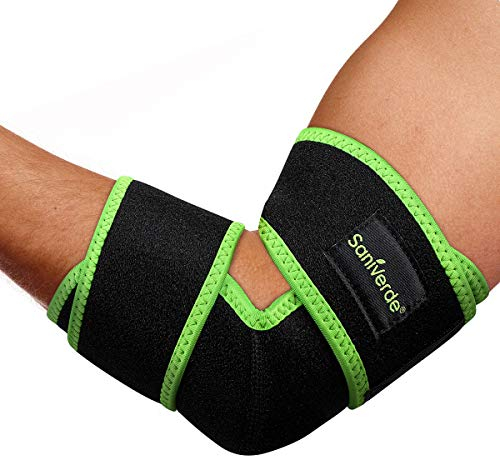 SaniVerde® Ellenbogenbandage mit Klettverschluss I Ellenbogen Bandage für Tennisarm und Golferarm I Ellbogen Bandagen Damen und Herren, Armbandage