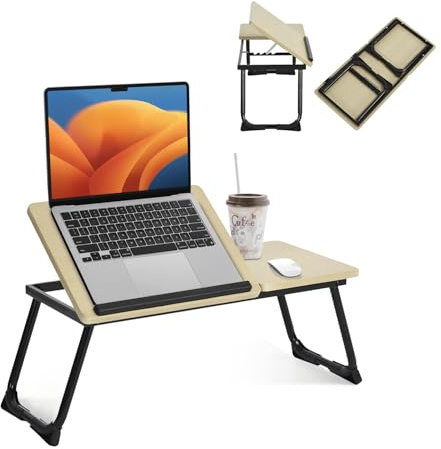 MEUBLE COSY Betttablett Laptoptisch Einstellbare Notebooktisch Höhenverstellbar Betttisch Frühstückstisch,Notebookständer Lese Tisch Schreibtisch Faltbare Beine für Sofa, Bett,Computer,PC,Schwarz