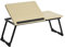 MEUBLE COSY Mesa para Portátil Cama con Patas Plegable Mesita Auxiliar para Ordenador Sofa, Roble y Negro, 65x30x27,5 cm