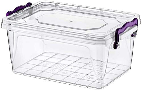 Clear Kitchen Pantry Storage Container Fridge Freezer Dishwasher Microwave Safe Food Storage Box Organizer Meal Carrier (20 Litre Rectangular Box)