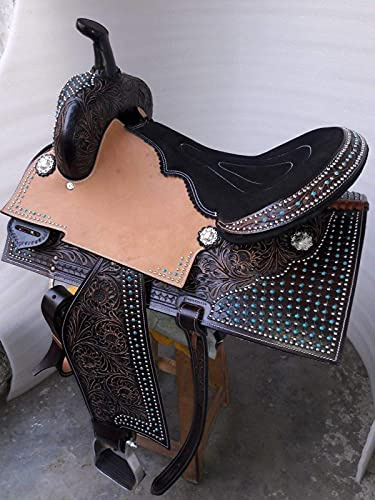 Equestrian Universe - Sella da corsa Western Barrel con testa e colletto coordinato