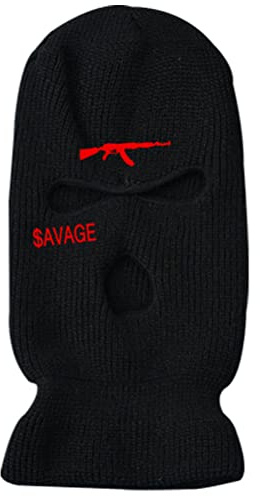 Bozaap Winter Gestrickte Sturmhaube,3 Löcher Full Face Cover,Winddicht Atmungsaktiv Ski Face Cover Halswärmer Männer Frauen Outdoor Radfahren Skifahren Laufen,Schwarz