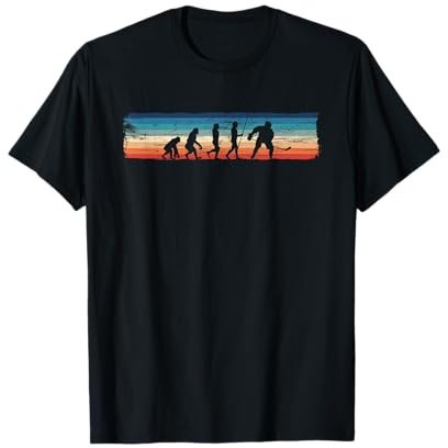 Evolution of Ice Hockey - Retro Eishockeyspieler Evolution T-Shirt