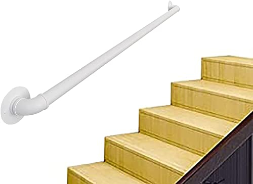X&Z-XAOY Strapazierfähige Weiße Handläufe Für Innentreppen Moderne Schmiedeeisenpfeife, Wandmontierter Geländer-Handlauf, Komplettes Set (Size : 1.6m(5.2ft))