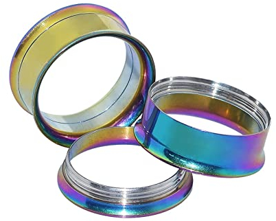 KnBoB 22MM Ear Tunnel Plug, 2 STK Edelstahl Bunt Creolen Flesh Tunnel für Herren Damen Ohr Tunnel