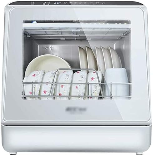 Lave-vaisselle dessus de table pour lave-vaisselle armoire de désinfection sans installation lave-vaisselle domestique intelligent réservoir d'eau 5 l entrée d'eau double mode (couleur : blanc, taille