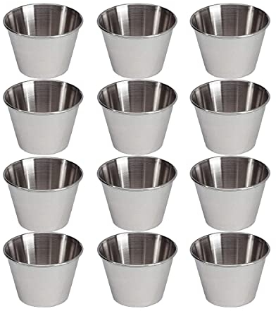 d4udrall4you Stainless Steel Flanners Pack of 12 Individual Flan Mould Ideal for Flans, Cupcakes, Panacotta, Jelly, Pack of 12 Reposteria Molds (8 cm)