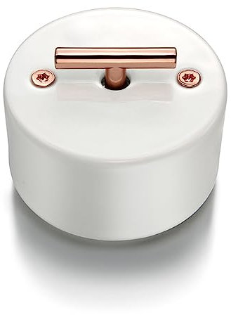 FONTINI - Va-et-vient metal cuivre brillant porcelaine blanche DO