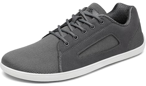 SAGUARO Barfußschuhe Luck Ⅰ- Barfussschuhe Herren Barfuss Schuhe Damen Fitnessschuhe Zehenschuhe Freizeitschuhe Leicht Barfusslaufschuhe Indoor Barefoot Shoes mit Wide Toe Box DuckStride Grau,Gr.40
